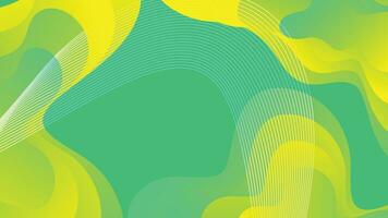 Green and yellow gradient fluid wave abstract background vector