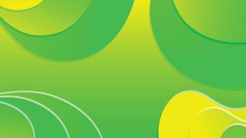 Green and yellow gradient fluid wave abstract background vector