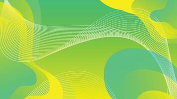 Green and yellow gradient fluid wave abstract background vector