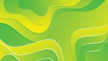 Green and yellow gradient fluid wave abstract background vector