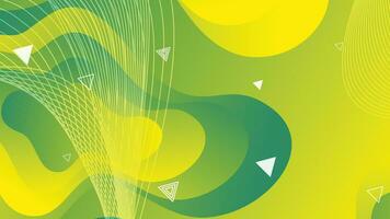 Green and yellow gradient fluid wave abstract background vector