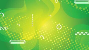 Green and yellow gradient fluid wave abstract background vector