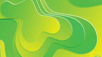 Green and yellow gradient fluid wave abstract background vector