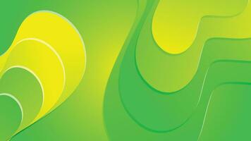 Green and yellow gradient fluid wave abstract background vector