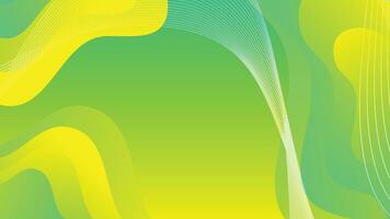 Green and yellow gradient fluid wave abstract background vector