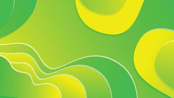 Green and yellow gradient fluid wave abstract background vector