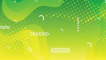 Green and yellow gradient fluid wave abstract background vector