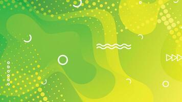 verde y amarillo degradado fluido ola resumen antecedentes vector