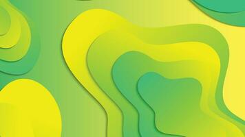 Green and yellow gradient fluid wave abstract background vector