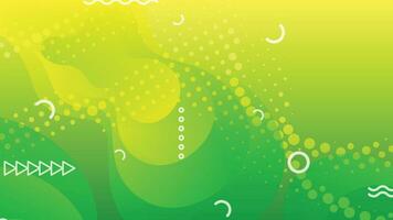 Green and yellow gradient fluid wave abstract background vector