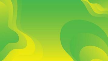 Green and yellow gradient fluid wave abstract background vector