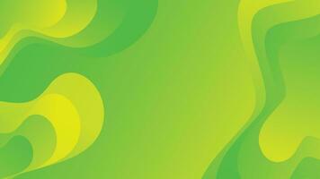 Green and yellow gradient fluid wave abstract background vector