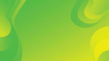 Green and yellow gradient fluid wave abstract background vector
