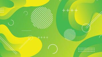 Green and yellow gradient fluid wave abstract background vector