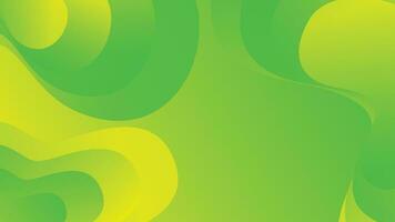 Green and yellow gradient fluid wave abstract background vector