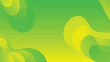 Green and yellow gradient fluid wave abstract background vector