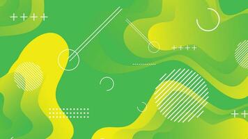 Green and yellow gradient fluid wave abstract background vector