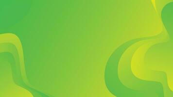 Green and yellow gradient fluid wave abstract background vector