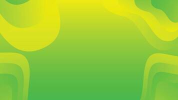 Green and yellow gradient fluid wave abstract background vector