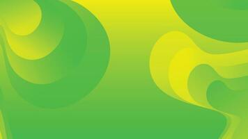 Green and yellow gradient fluid wave abstract background vector