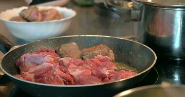 frituren vlees Aan de pan video