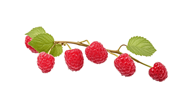 hallon gren isolerat på transparent bakgrund. hallon frukt gren png ai genererad