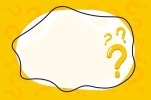 Question mark and bubble chat with copy space background. Yellow quiz banner template. vector