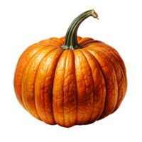 Pumpkin in watercolor style on transparent background, created with generative AI png