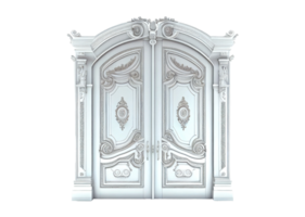 Big double Victorian style doors on transparent background, created with generative AI png