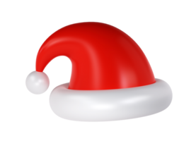 3d icône Noël Père Noël claus mignonne chapeau transparent Contexte. Nouveau année rouge chapeau pour bavarder effets Noël personnage png