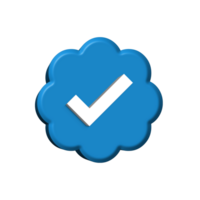 Verify Blue Tick 3D png