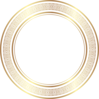 Chinese golden circle frame decorative design. png