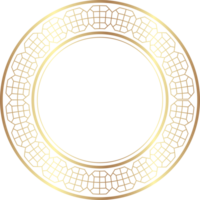 chino dorado circulo marco decorativo diseño. png