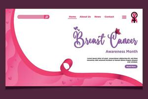 Landing Page Template Breast Cancer Awareness Month vector