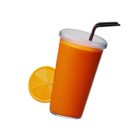 orange juice 3d rendering icon illustration png