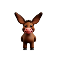 donkey 3d rendering icon illustration png