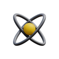 átomo 3d representación icono ilustración png