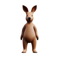 kangaroo 3d rendering icon illustration png