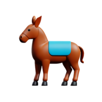 donkey 3d rendering icon illustration png