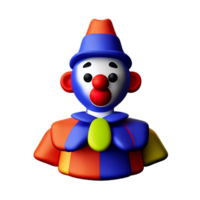 payaso 3d representación icono ilustración png