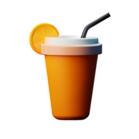 naranja jugo 3d representación icono ilustración png