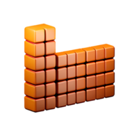 brick 3d rendering icon illustration png