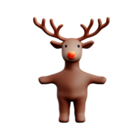 reindeer 3d rendering icon illustration png