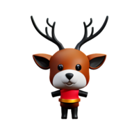 reindeer 3d rendering icon illustration png