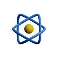 atom 3d rendering icon illustration png