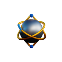 Atom 3d Rendern Symbol Illustration png