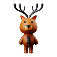 reindeer 3d rendering icon illustration png