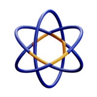 átomo 3d Renderização ícone ilustração png