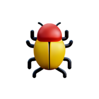 bug 3d rendering icon illustration png