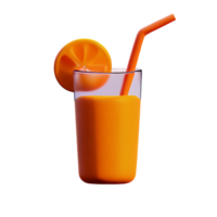 orange juice 3d tolkning ikon illustration png